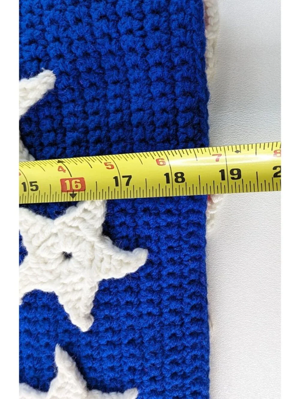 American Flag Afghan Vintage Patriotic Handmade Crochet 36 x 56 